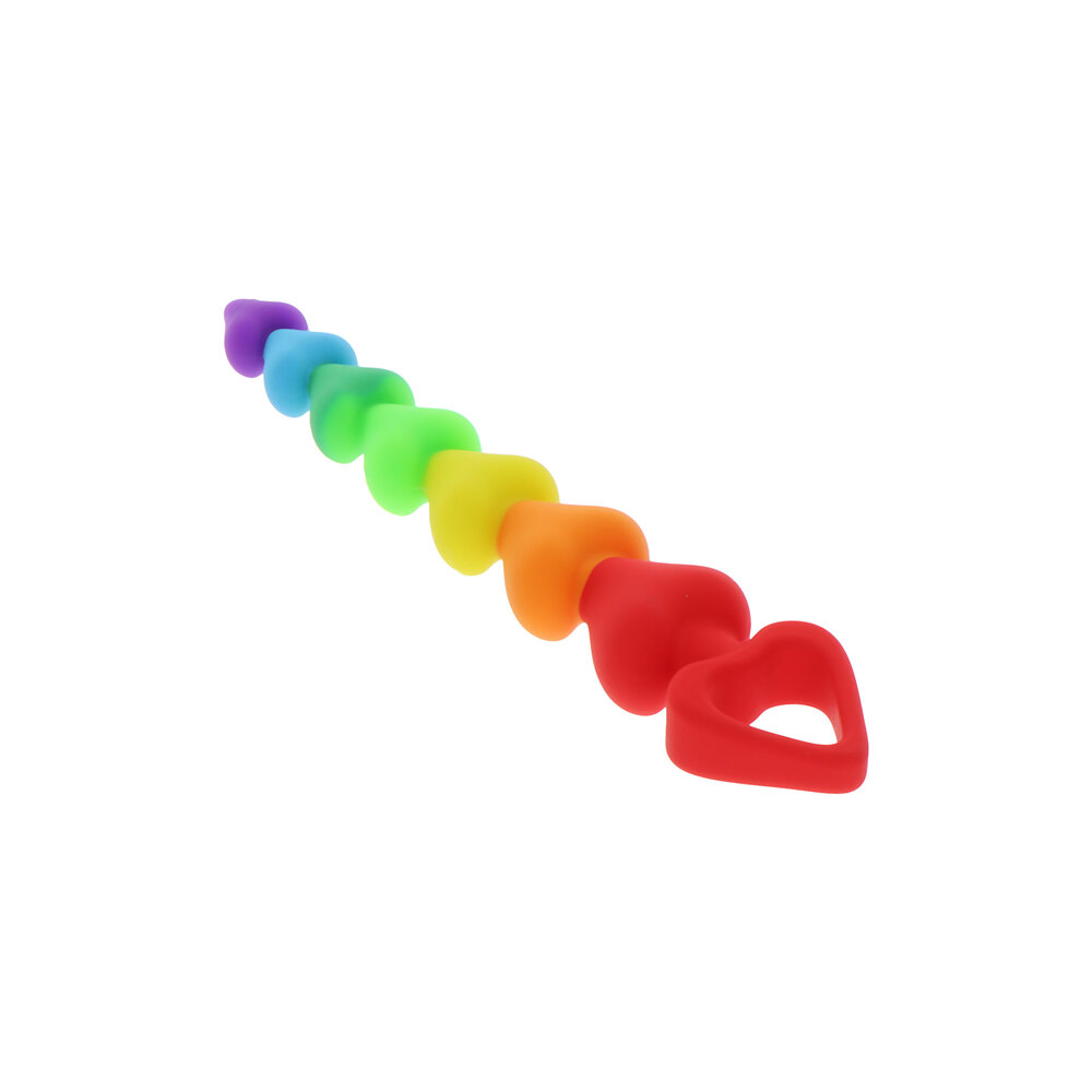 Alternative view of ToyJoy Rainbow Heart Anal Beads