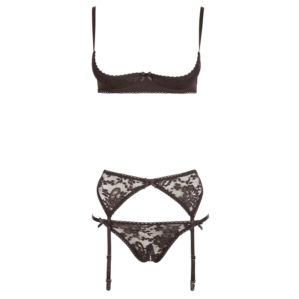 Cottelli Collection Black Half Bra Set - Image 3