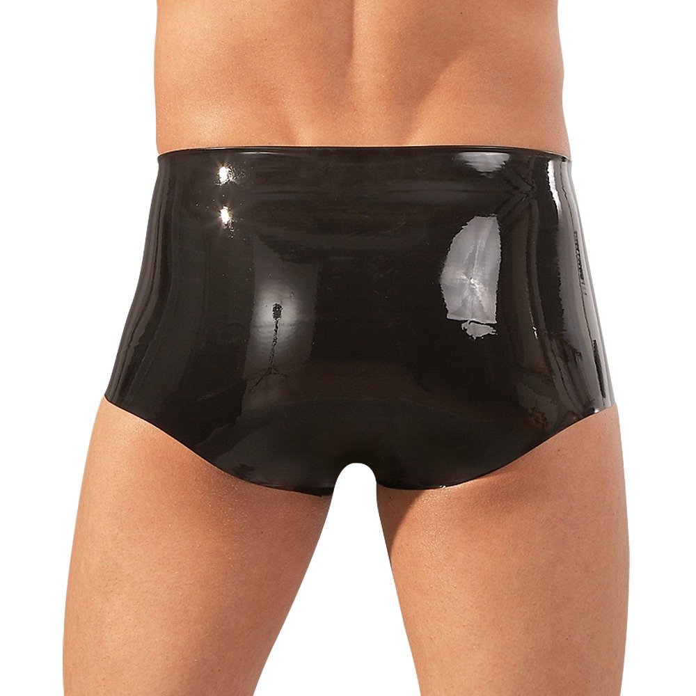 Alternative view of LateX Boxers With Penis Sleeve Black