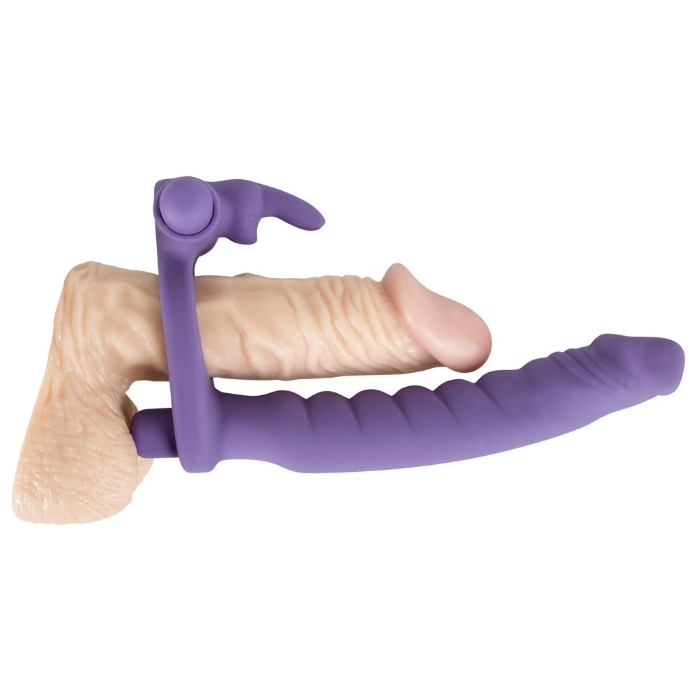 Alternative view of Los Analos Double Delight Vibrating Dildo And Cock Ring
