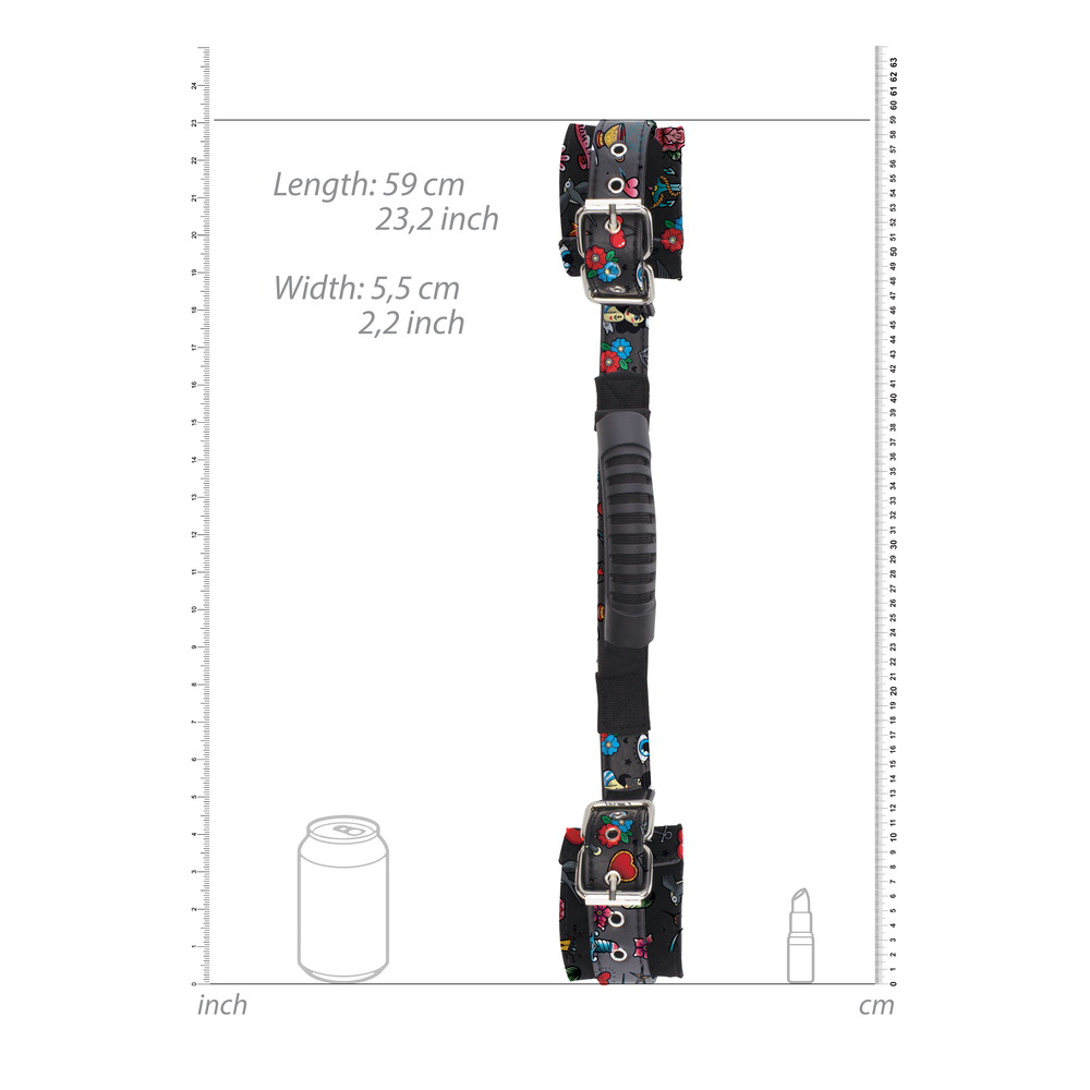 Alternative view of Ouch Old School Tattoo Printed Hand Cuffs With Handle