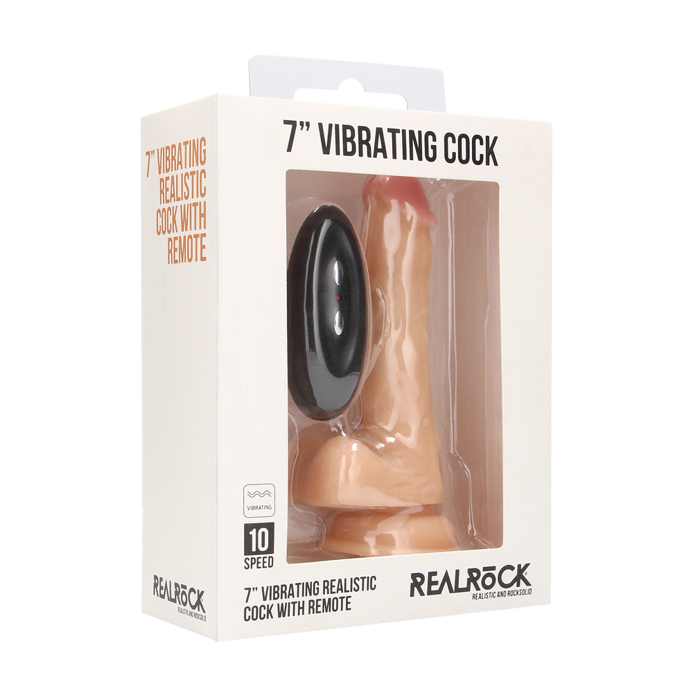 Alternative view of RealRock 7 Inch Vibrating Realistic Cock With Scrotum