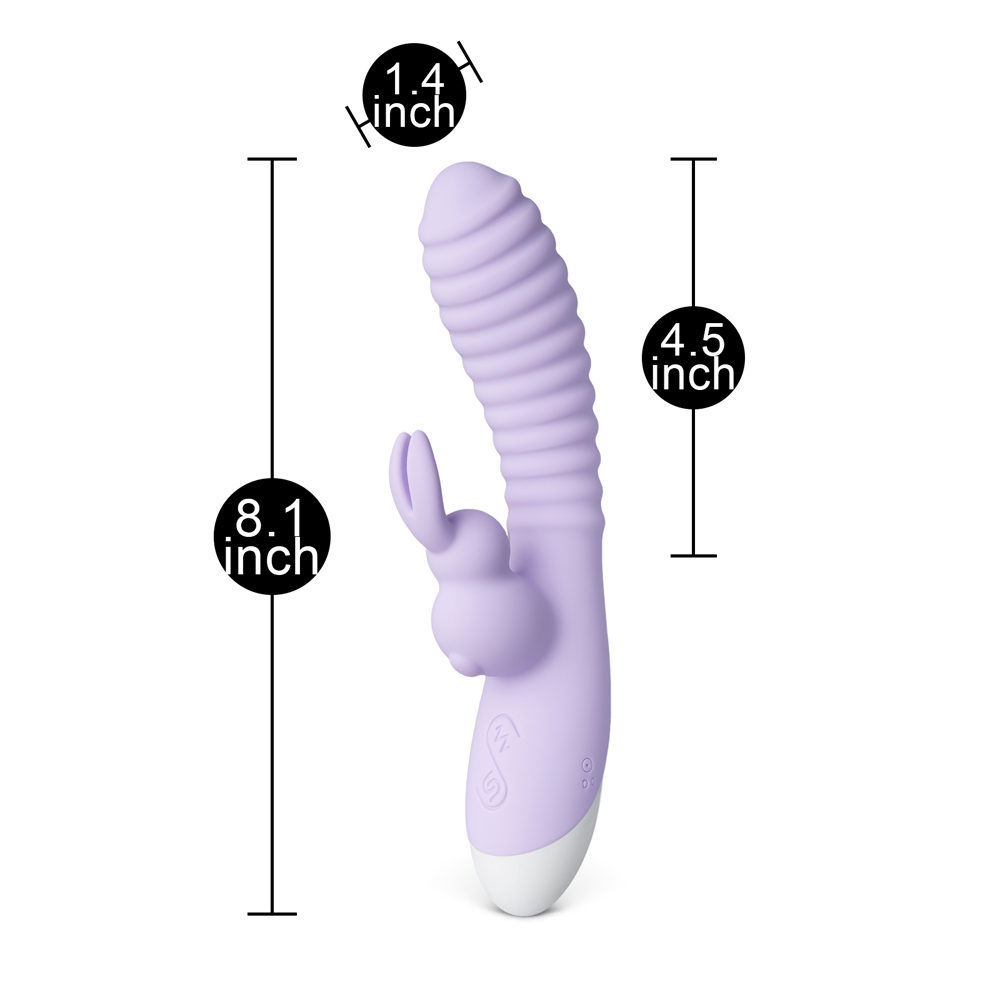 Alternative view of Rechargeable 12Speed Rabbit Vibrator Purple