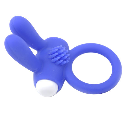 Alternative view of Cock Ring With Rabbit Ears Blue