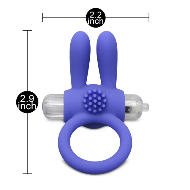 Cock Ring With Rabbit Ears Blue - Image 3